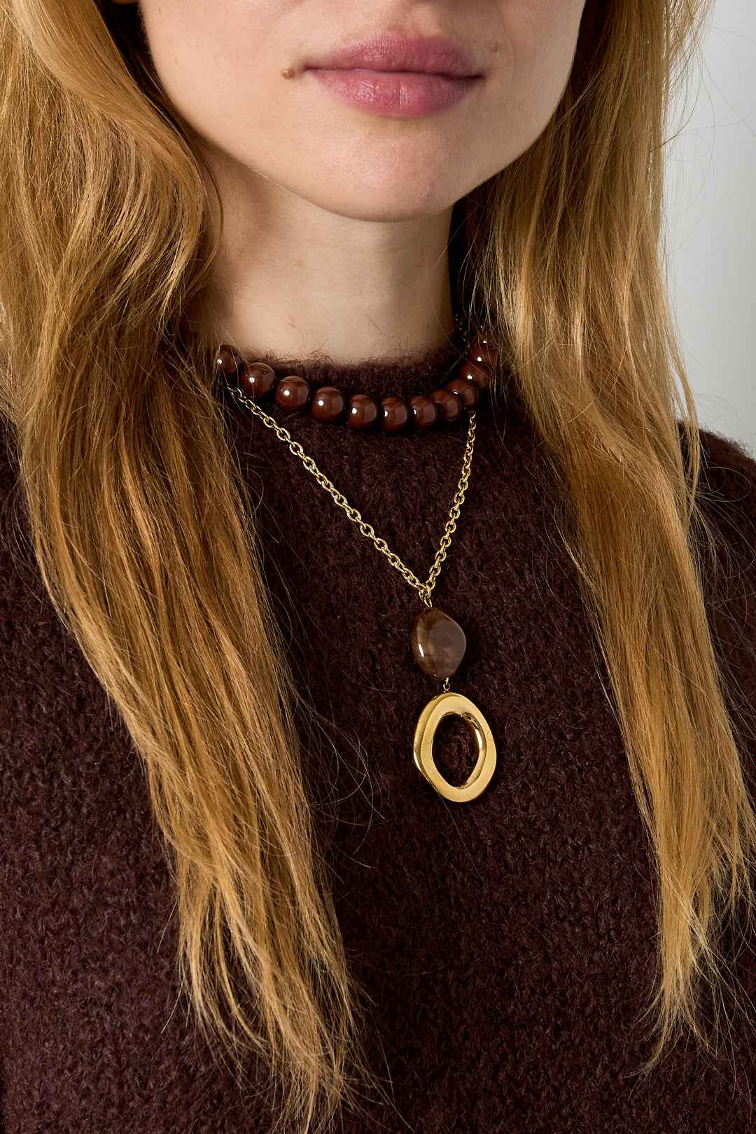 Collier Pendentif Cercle & Acrylique -  - Bijoumani
