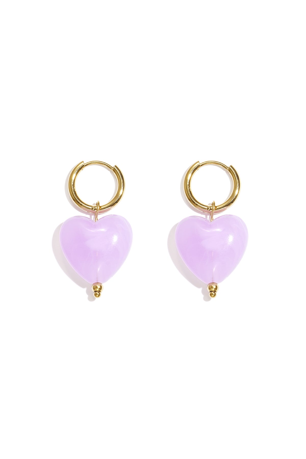 Boucles d'oreilles avec des perles en forme de cœur