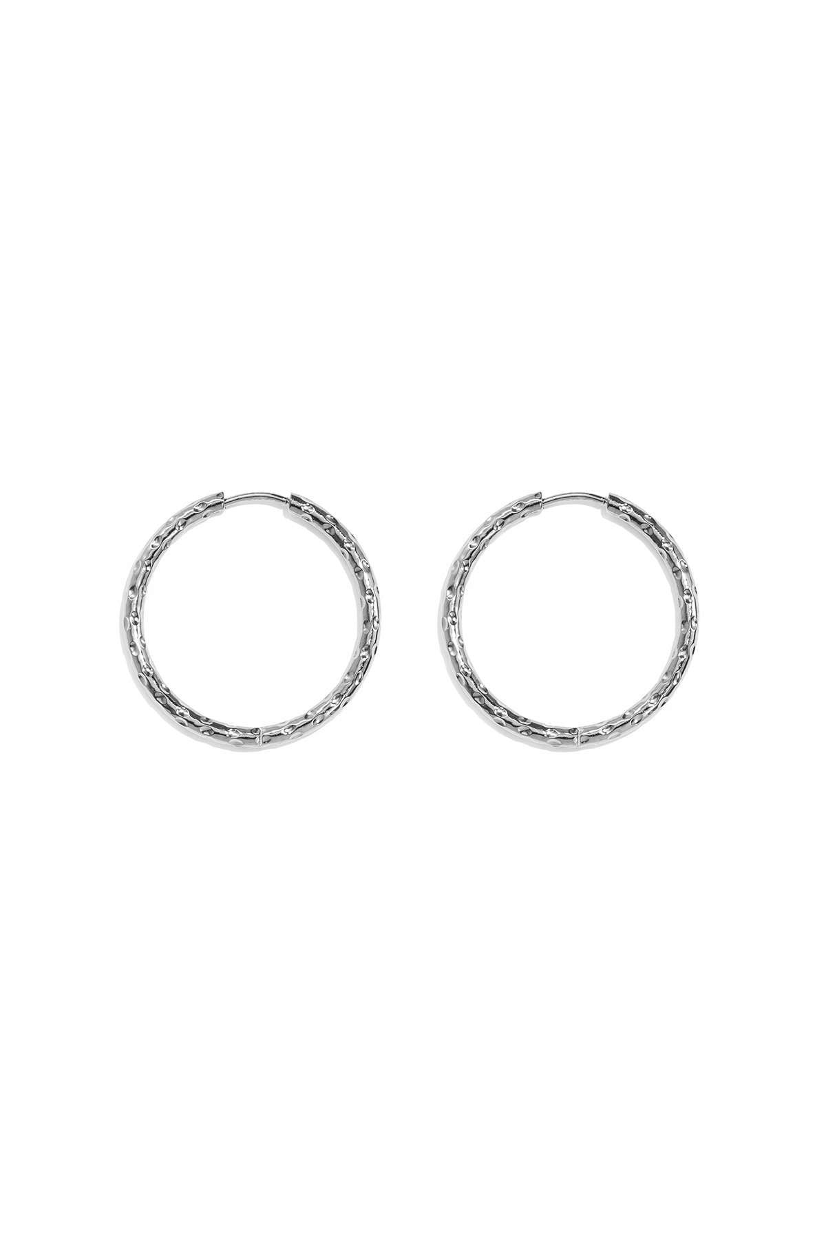 Boucles d'oreilles créoles en acier inoxydable, style simple et quotidien, collection de bijoux pour femmes