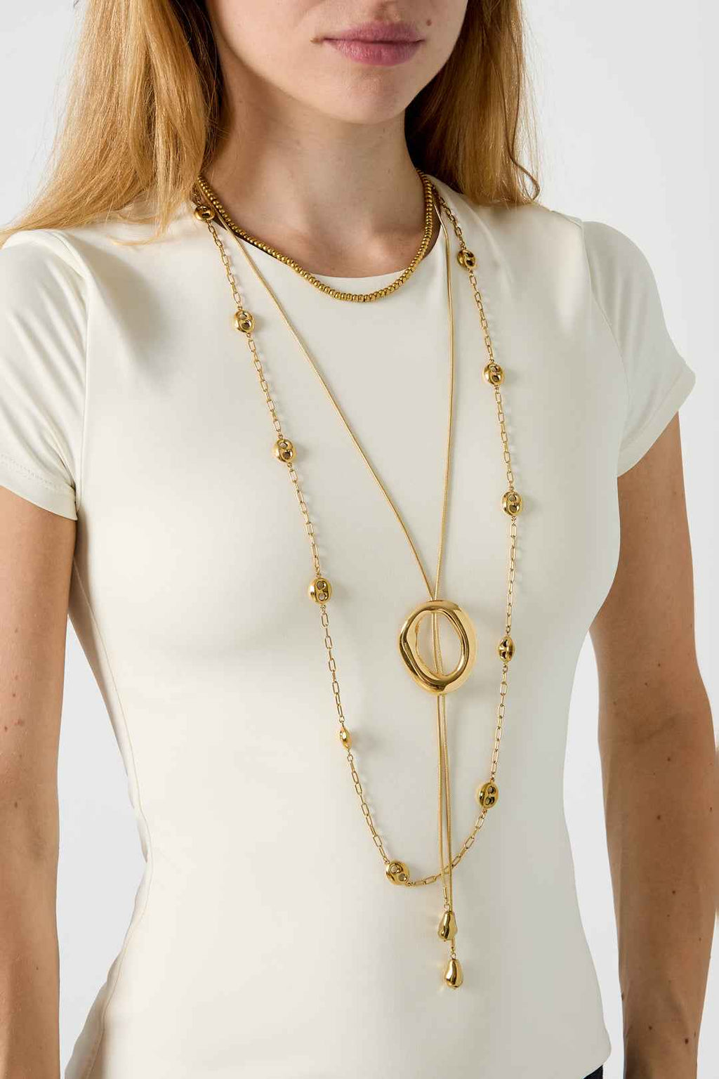 Collier Long Forme Irrégulière46 À -  - Bijoumani