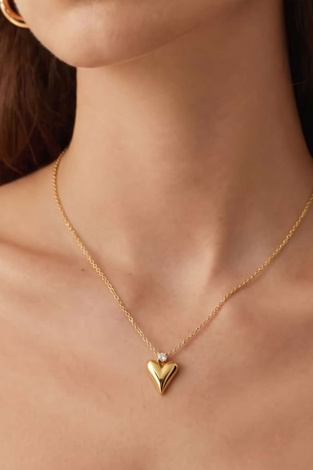 Colliers pendentifs en acier inoxydable en forme de cœur, collection Daily Simple, bijoux pour femmes