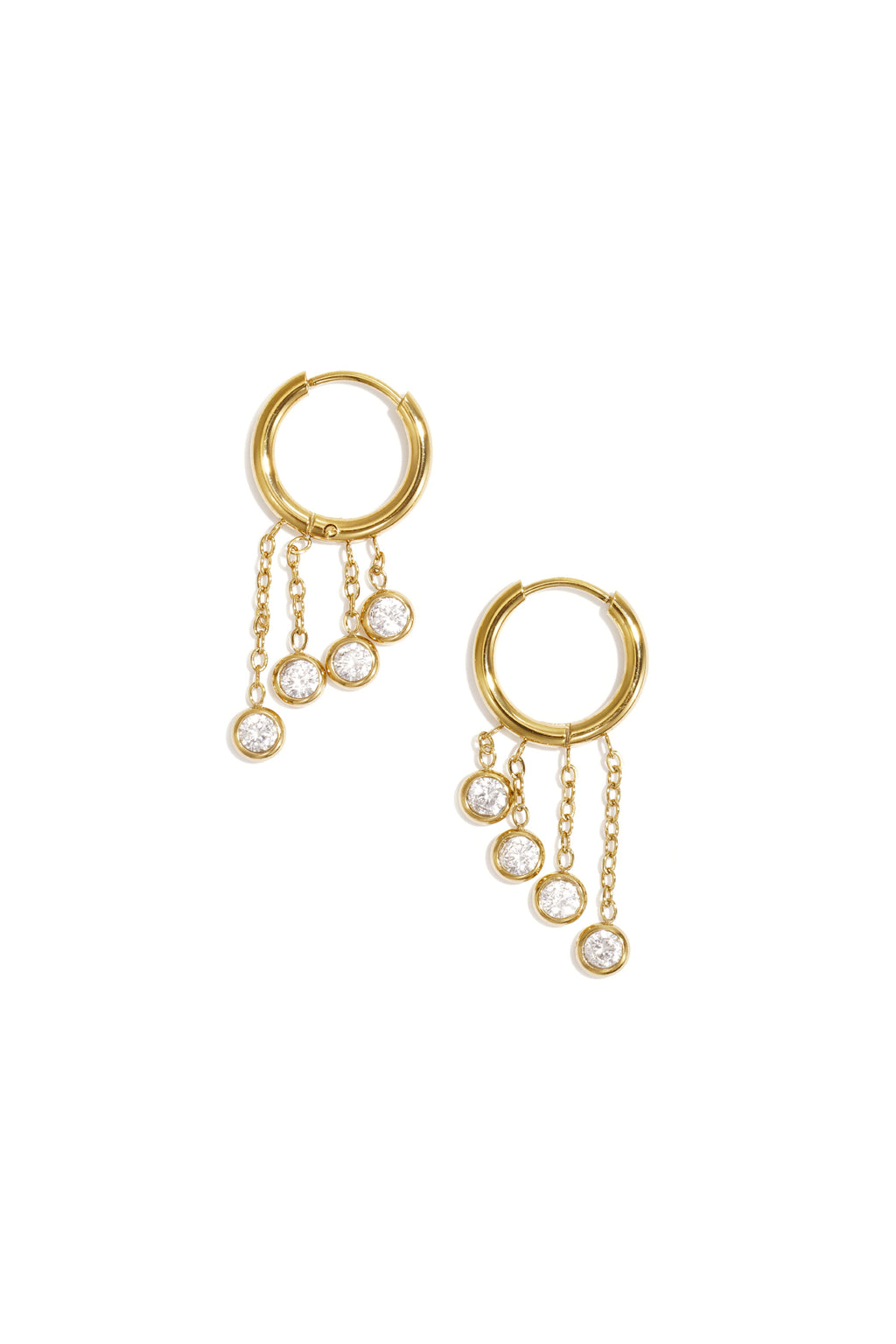Boucles d'oreilles pendantes en acier inoxydable, style rond