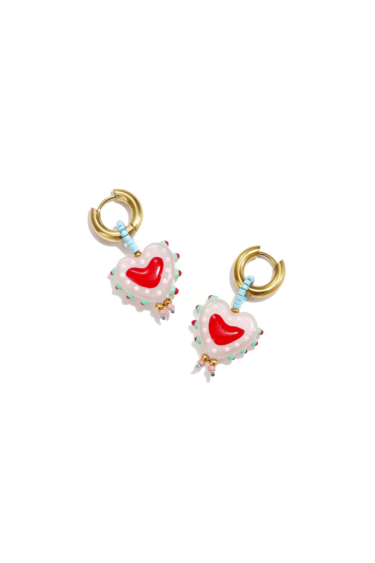 Boucles d'oreilles en acier inoxydable plaqué or 14 carats, perles en forme de cœur, collection Daily Simple