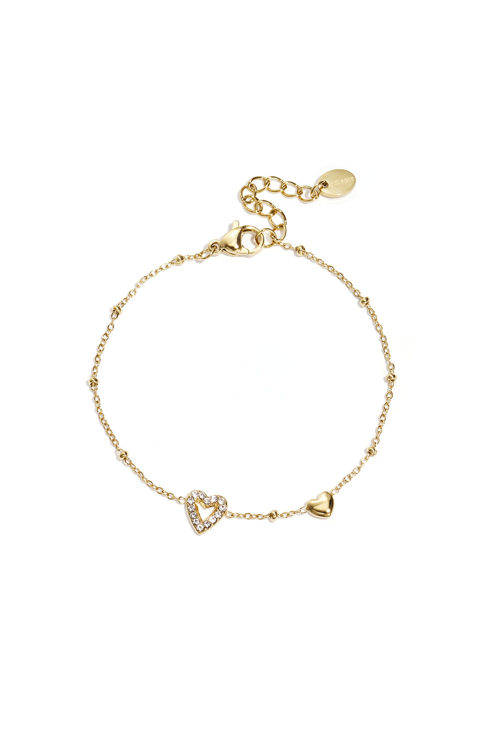 Bracelet orné de cœurs, de pierres colorées