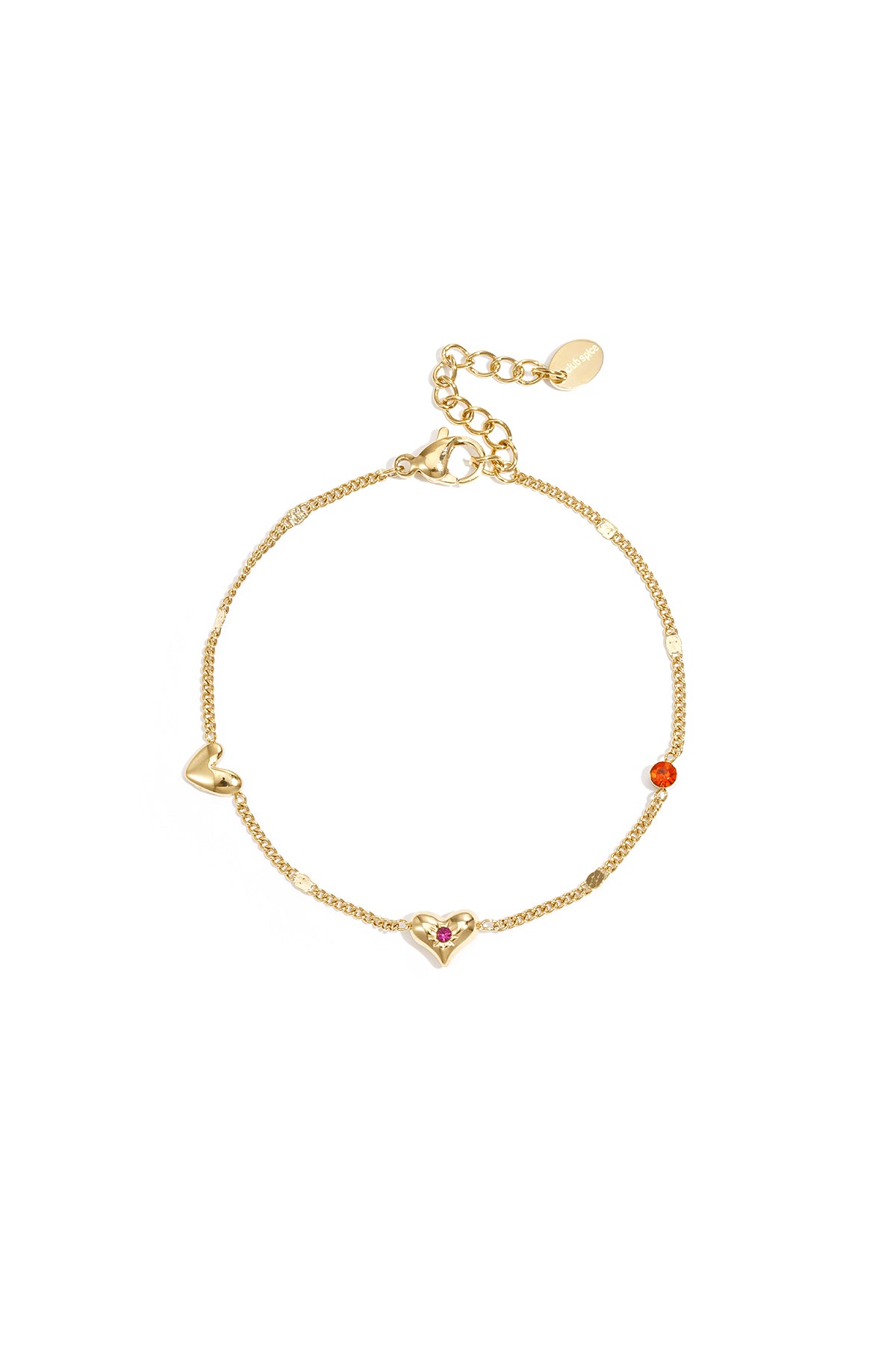 Bracelet à motif cœur et pierre