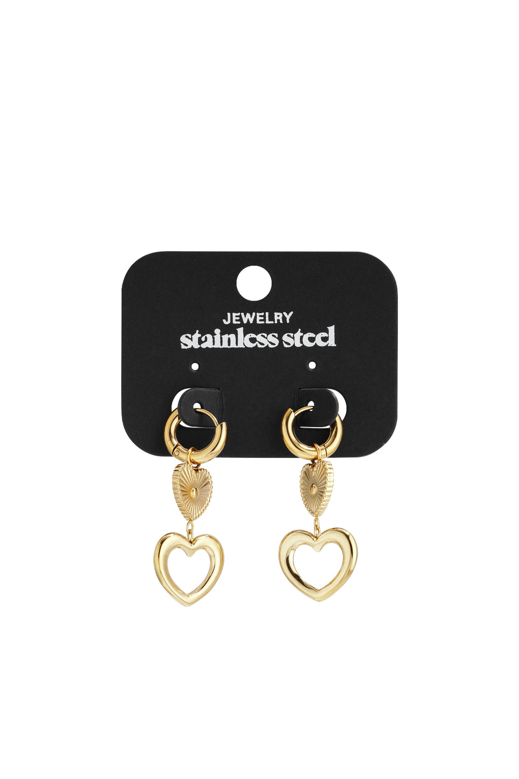 Boucles d'oreilles pendantes en acier inoxydable, style cœur, décontractées, simples et quotidiennes, bijoux pour femmes
