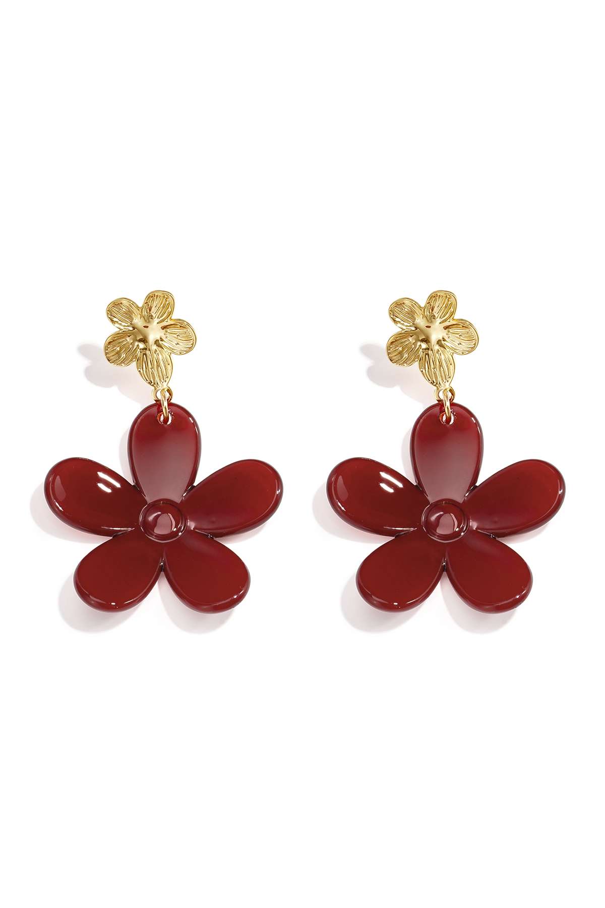 Boucles d'oreilles pendantes en acrylique, motif floral, collection luxueuse pour femmes, idéales pour les fêtes et les réunions.