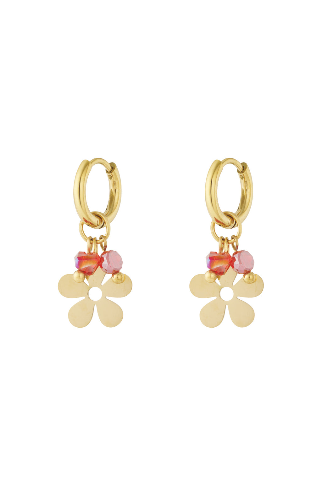 Boucles d'oreilles pendantes en acier inoxydable, motif floral, style décontracté et quotidien