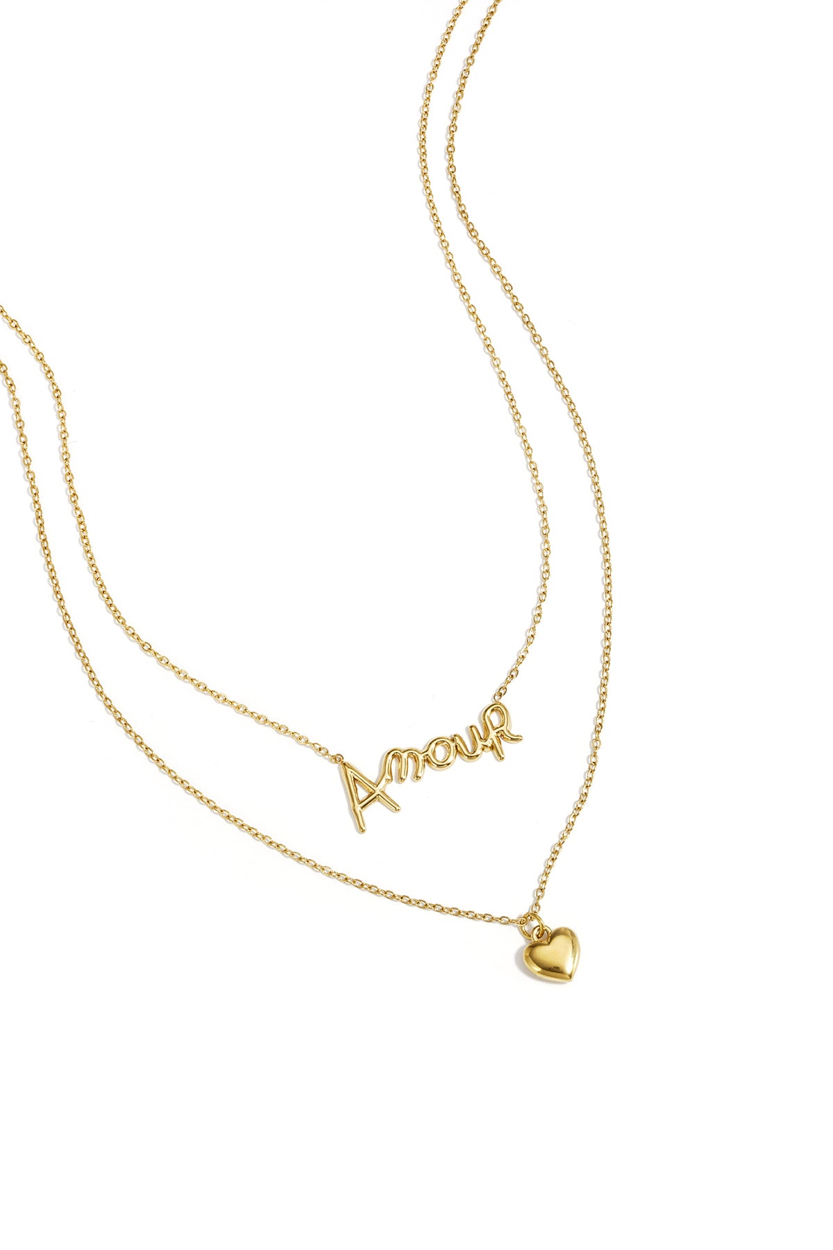 Collier à plusieurs rangs avec cœur