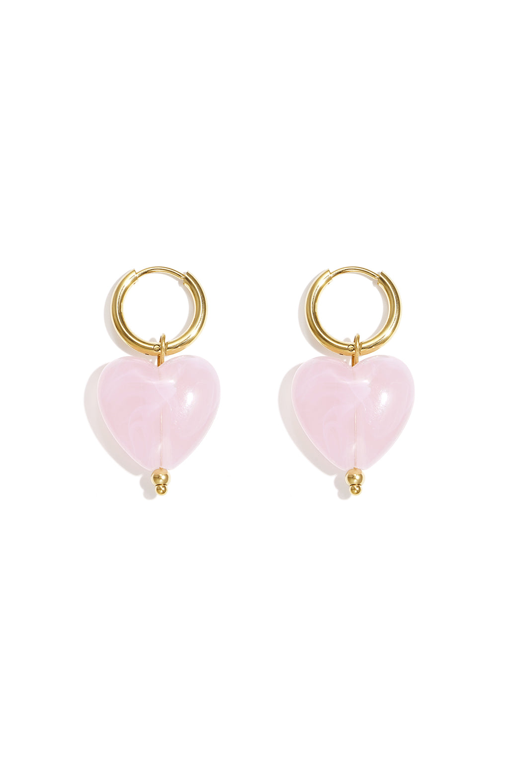 Boucles d'oreilles avec des perles en forme de cœur