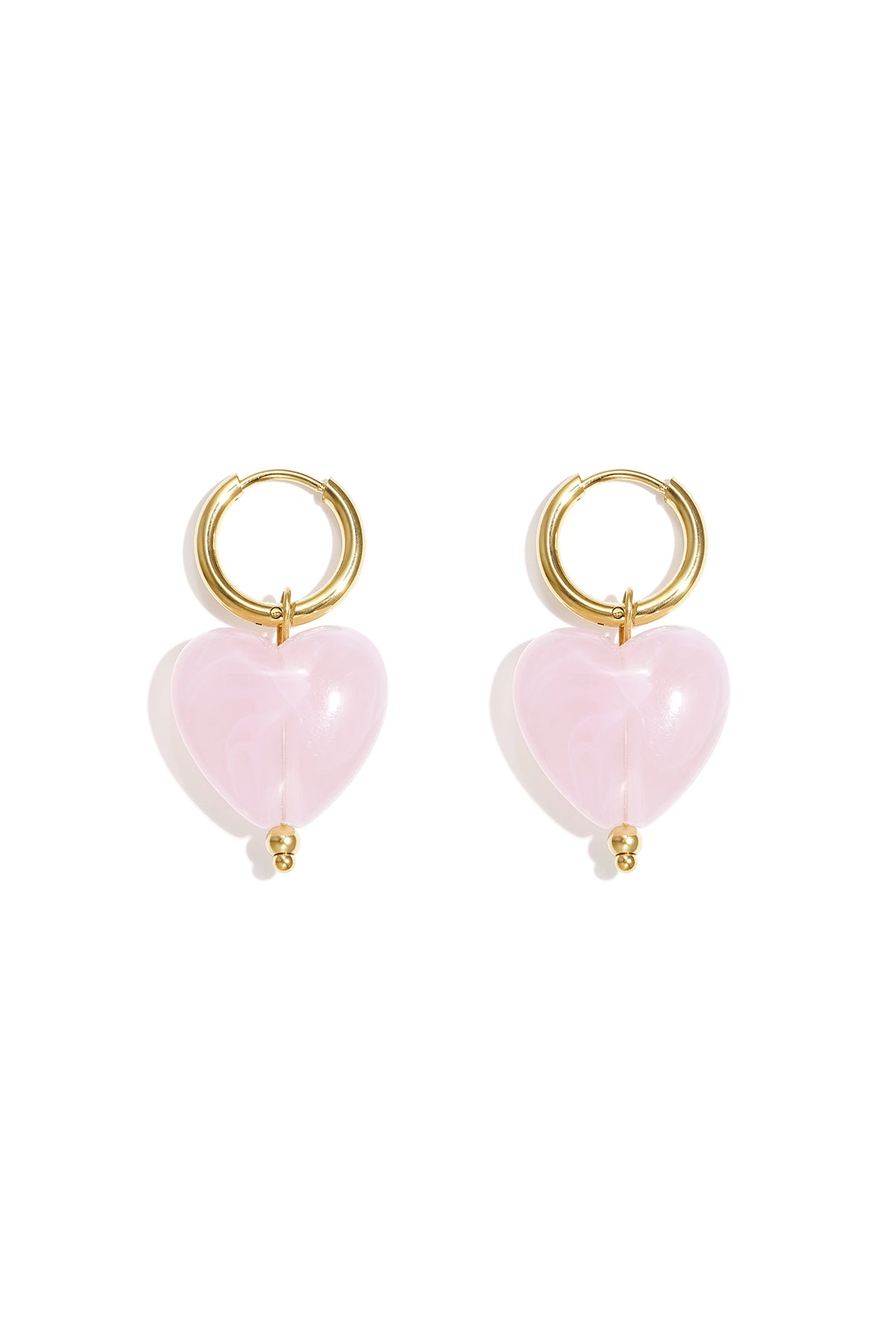 Boucles d'oreilles avec des perles en forme de cœur