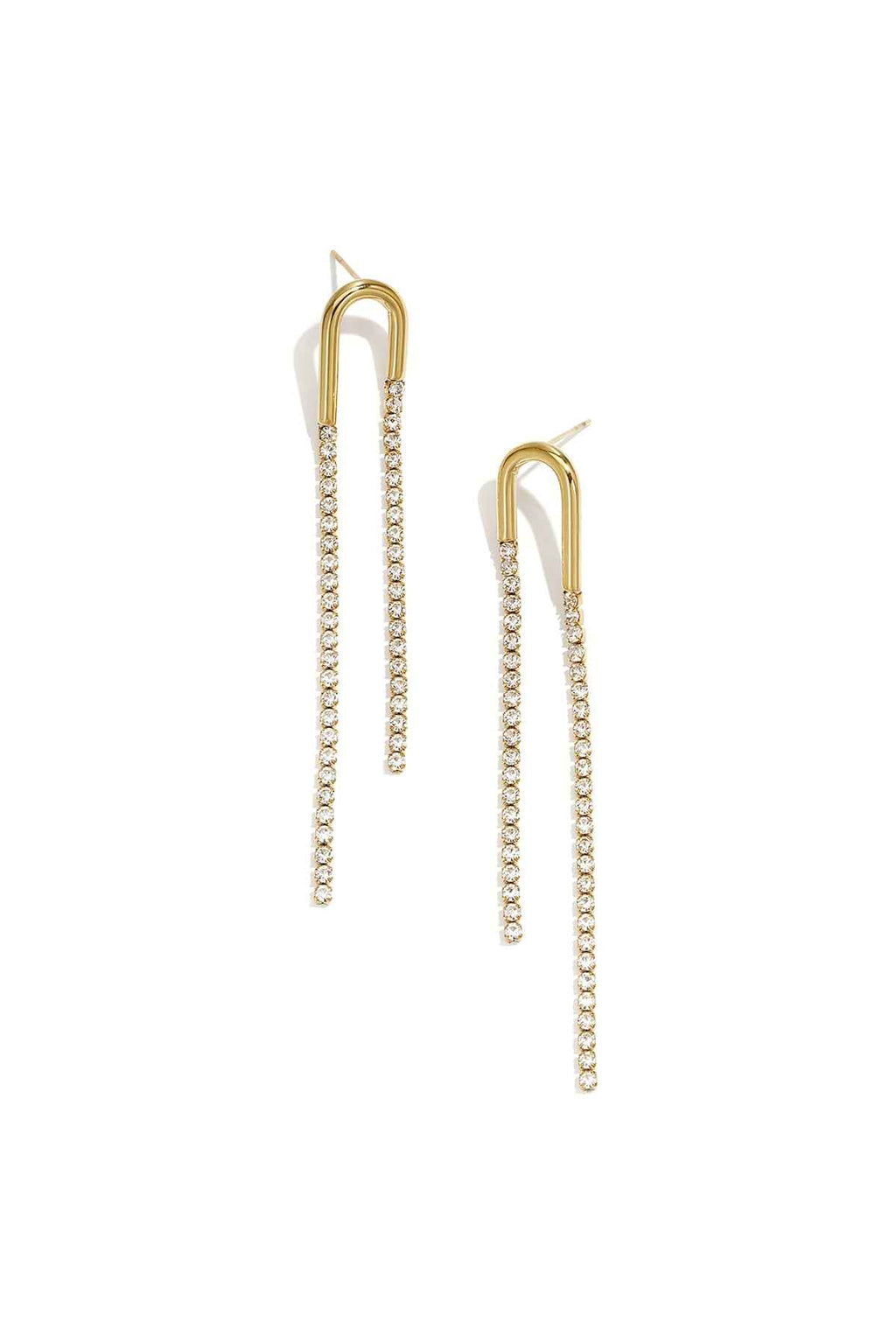 Boucles d'Oreilles Pendantes Chaîne & Strass - Brillez Sans Effort le Soir Femme