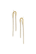 Boucles d'Oreilles Pendantes Chaîne & Strass - Brillez Sans Effort le Soir Femme