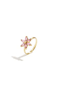 Bague ornée d'une fleur en strass
