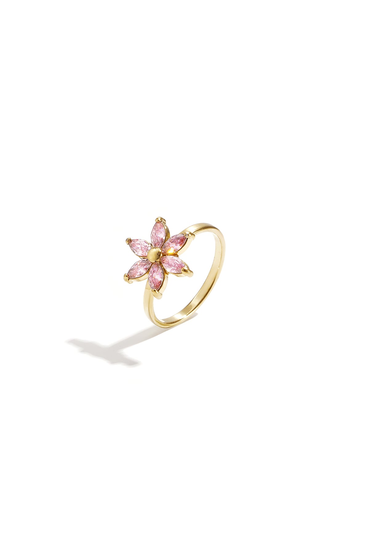 Bague ornée d'une fleur en strass