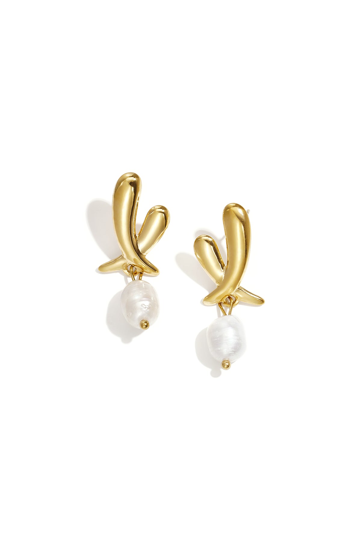 Boucles d'oreilles pendantes en acier inoxydable, forme irrégulière