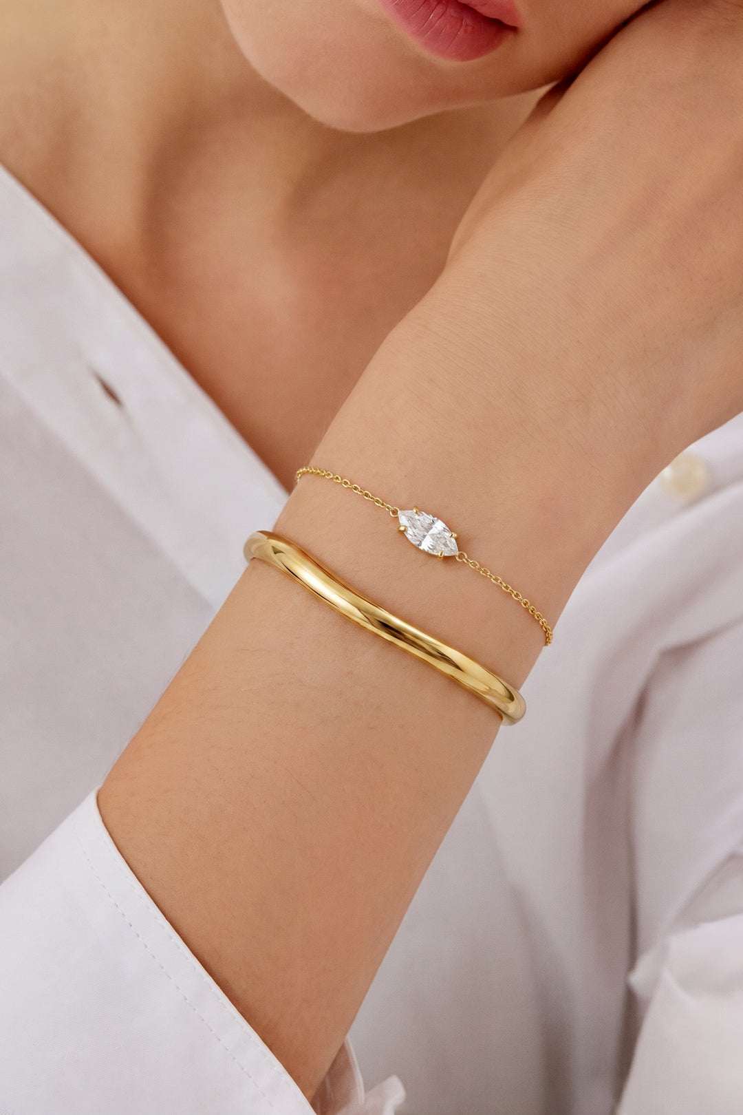 Bracelets à breloques en acier inoxydable, forme elliptique, collection Simple Daily Simple