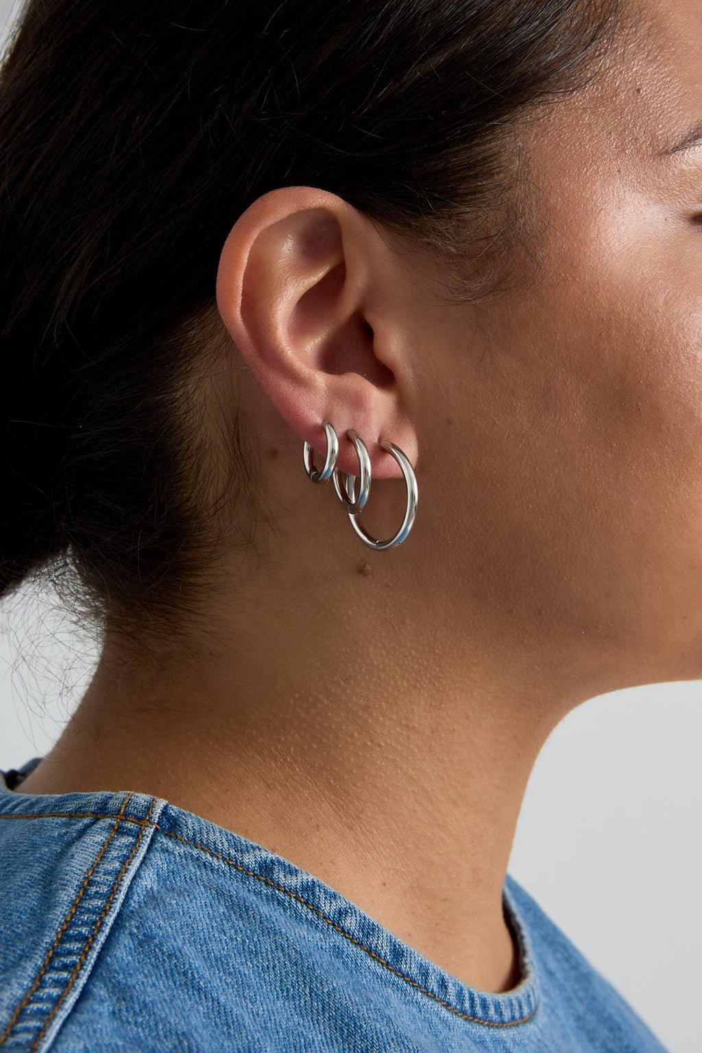 Boucles d'oreilles en acier inoxydable, forme géométrique