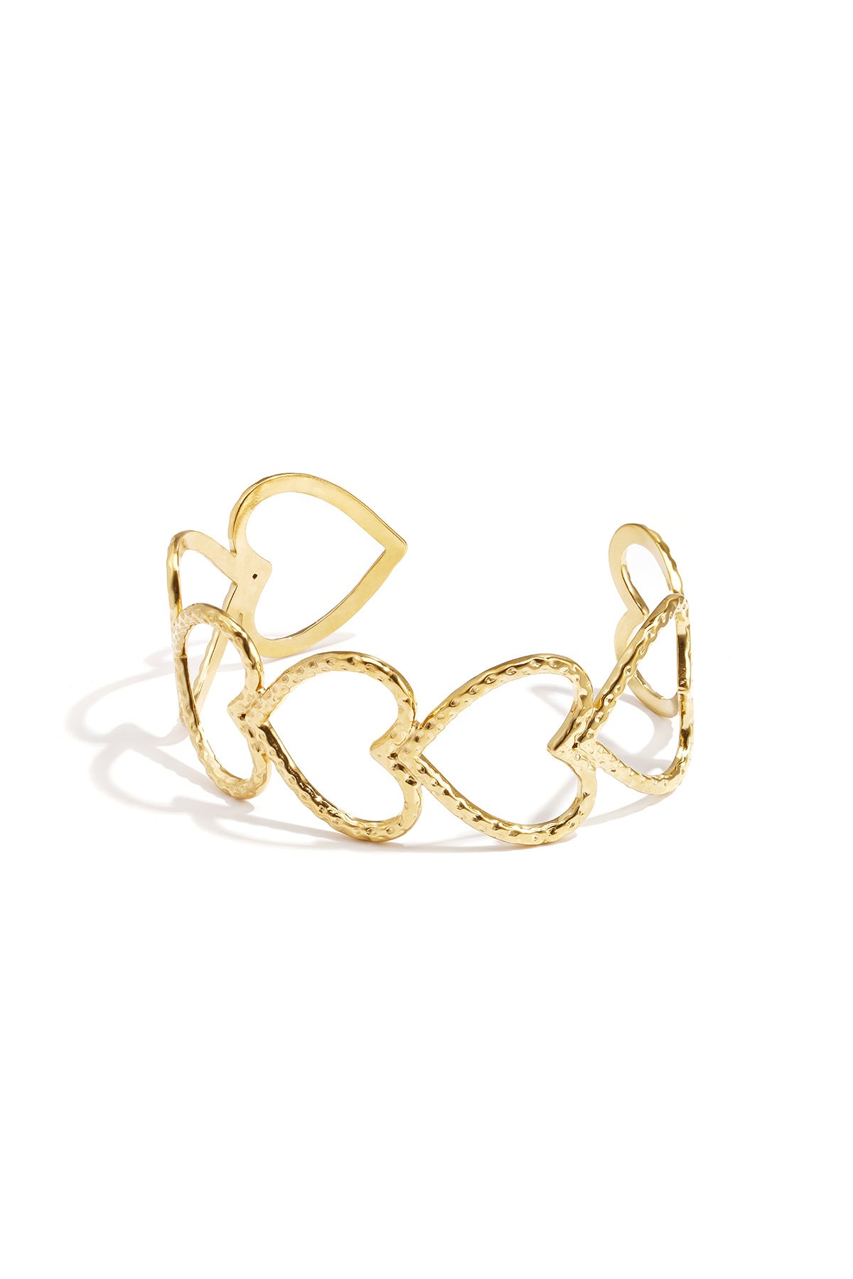 Bracelets manchettes en acier inoxydable, motif cœur