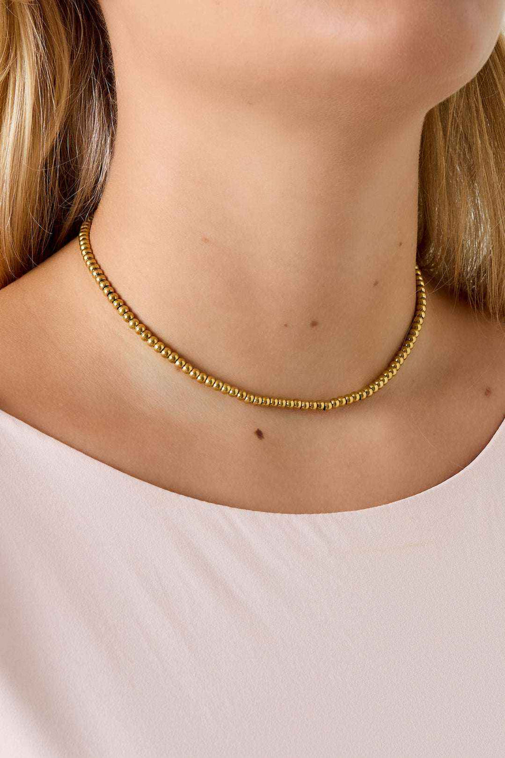 Collier de Perles Solides 4 mm - Délicat, Classique & Élégant Femme