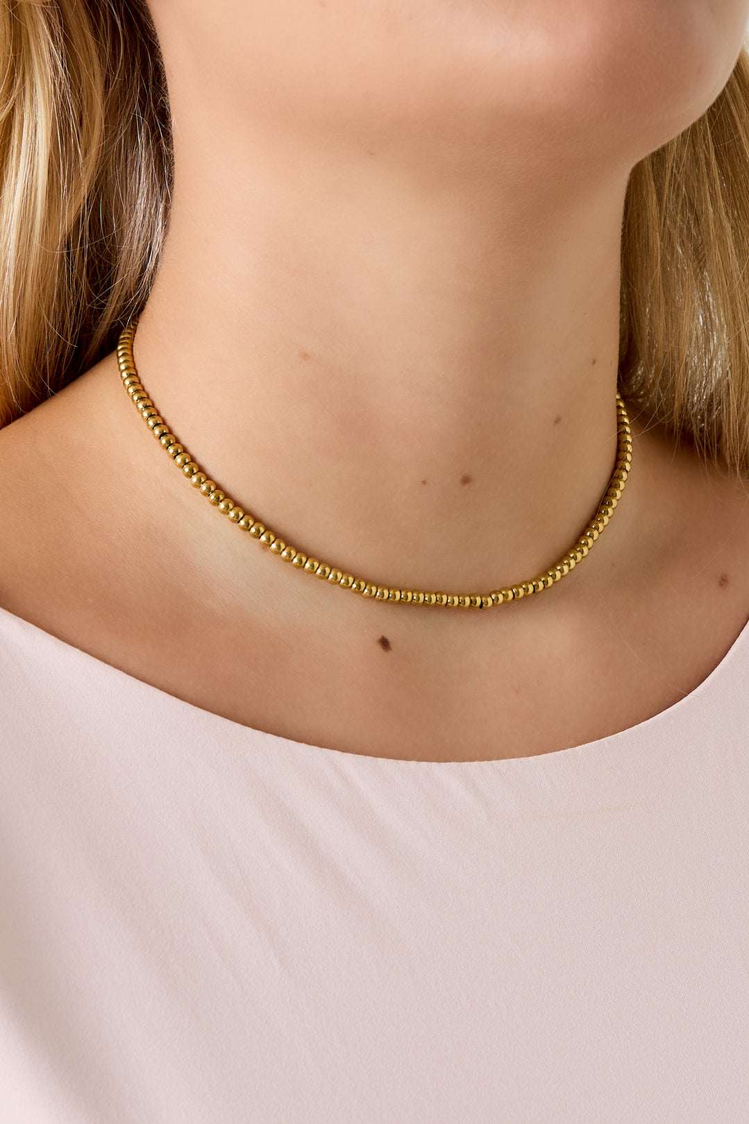 Collier de perles solides - 4 mm
