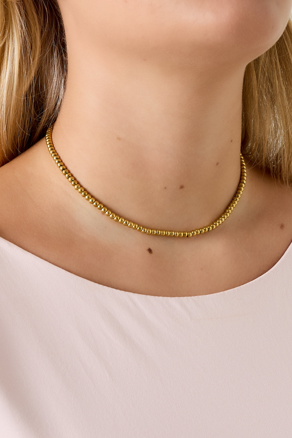 Collier de perles solides - 4 mm