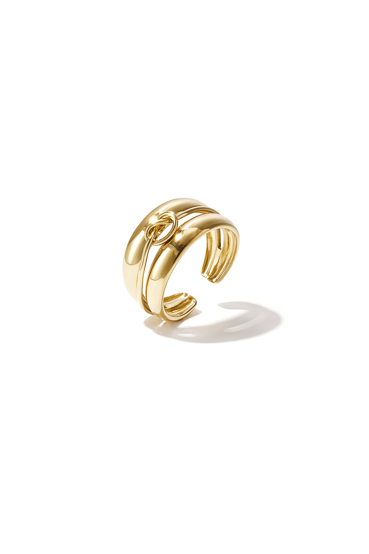 Bague à plusieurs rangs avec détail torsadé minimaliste