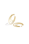 Boucles d'oreilles créoles triples superposées