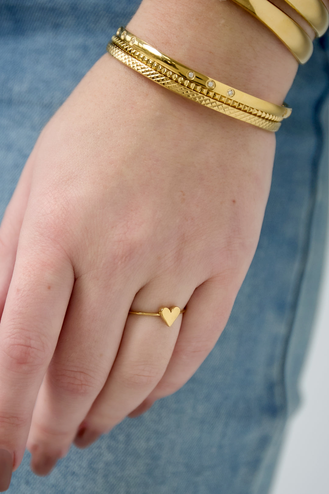 Petite bague en forme de coeur acier inoxydable