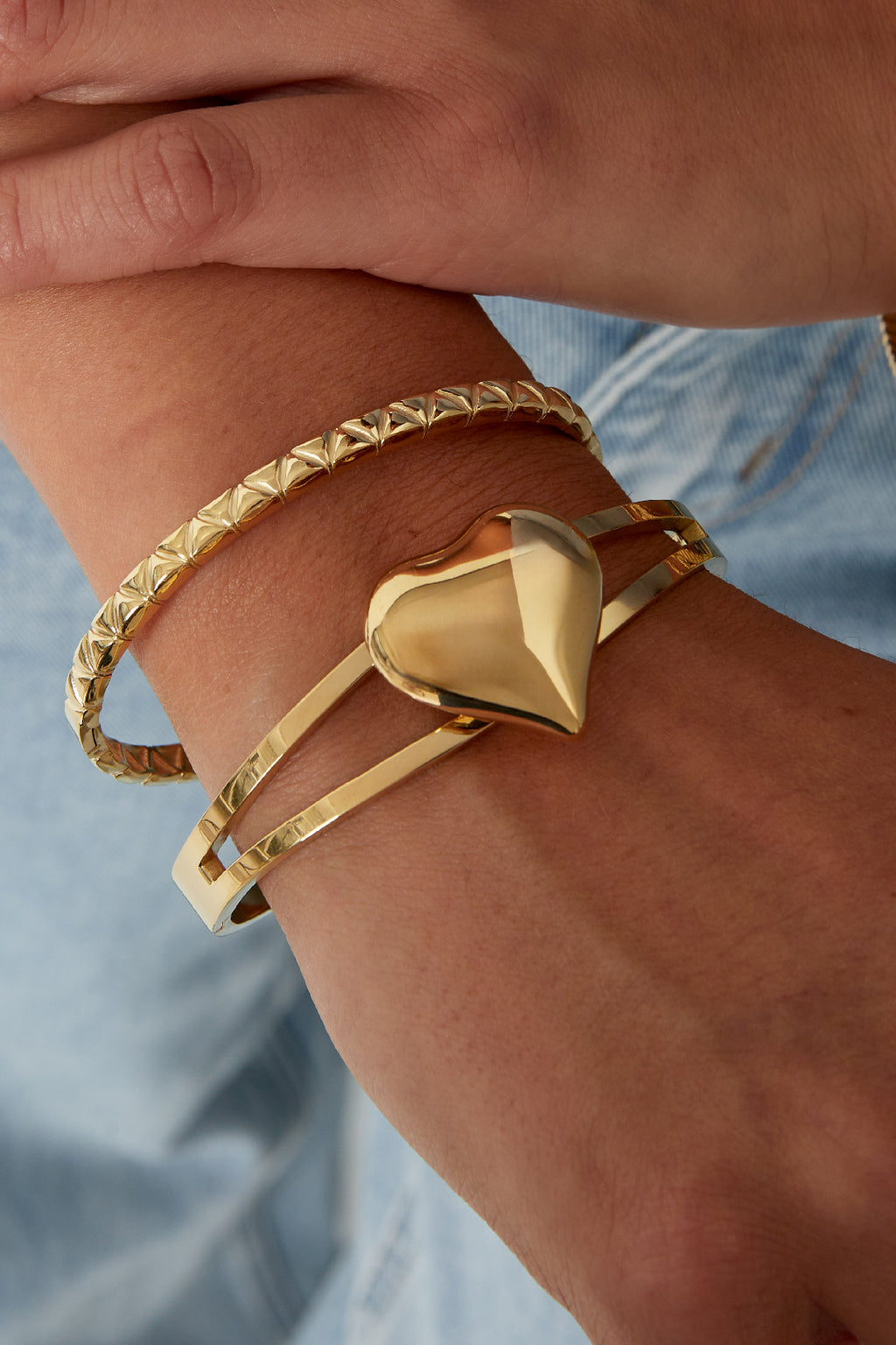 Bracelet double coeur