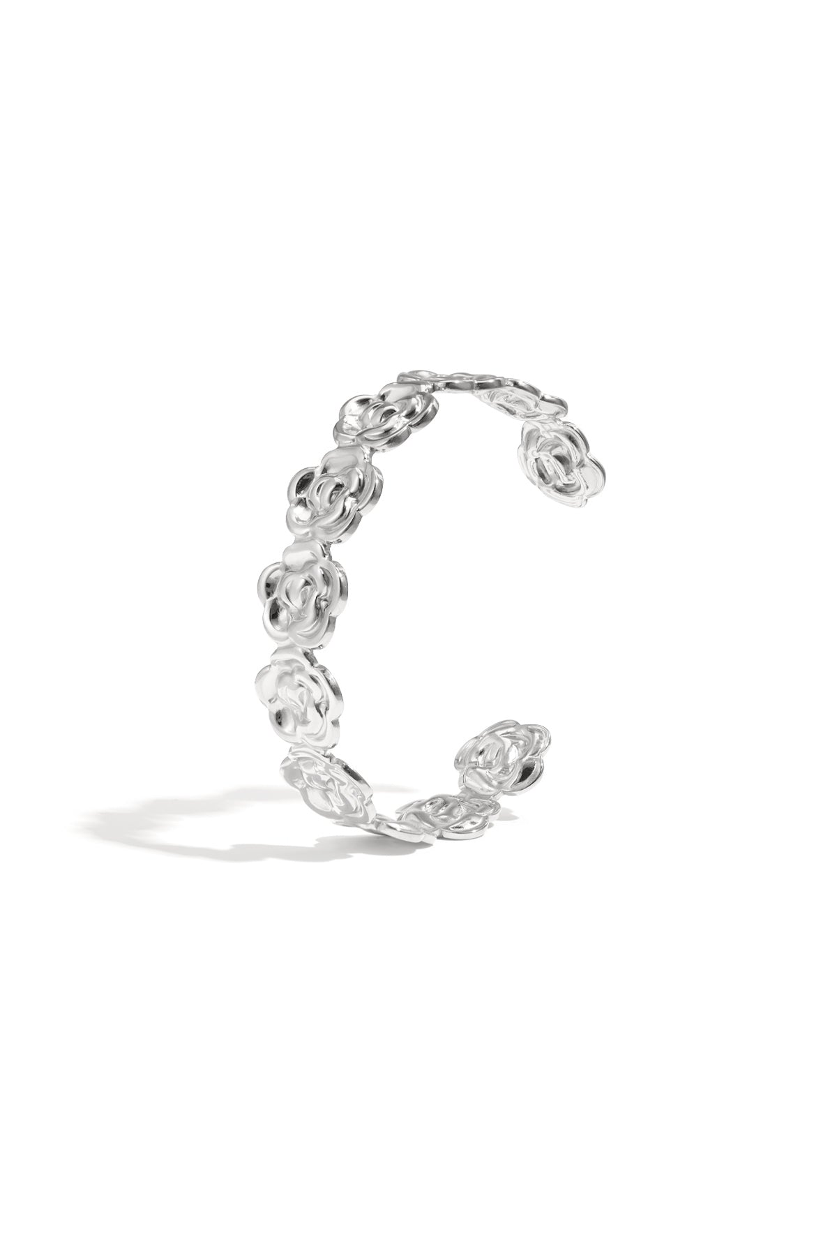 Bracelet Manchette Floral - Acier Inoxydable Doré & Argenté Femme - Bijoumani