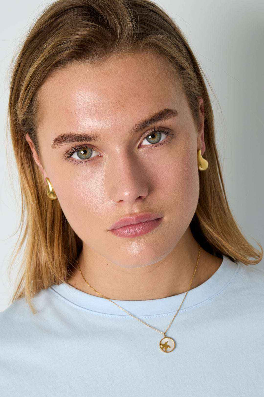 Boucles d'Oreilles Pendantes Gouttelette - Acier Inoxydable Doré Femme