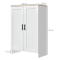 Buffet meuble cuisine rangement avec placard à portes et étagères réglables, 60 x 30 x 90 cm, blanc
