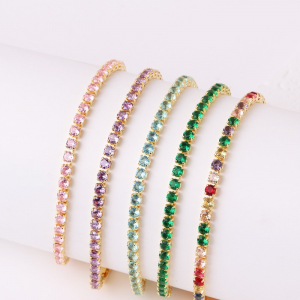 Bracelet en zircon coloré