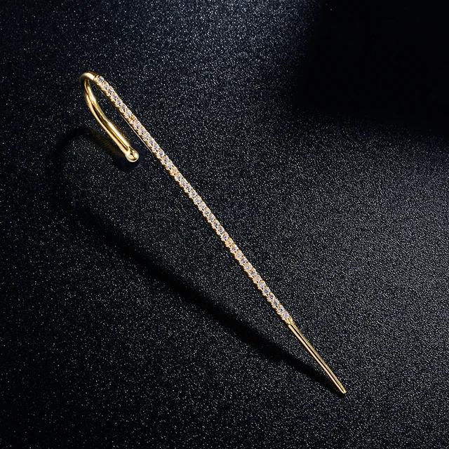 Boucle d'oreille manchette sans piercing, ornée de zirconiums – Bild 5