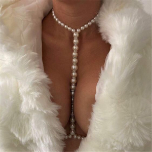 Colliers de perles blanches pures, accessoires vestimentaires