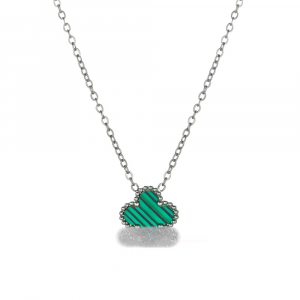 Collier pendentif trèfle porte-bonheur plusieurs coloris