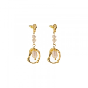 Boucles d'oreilles en perles naturelles monture en argent