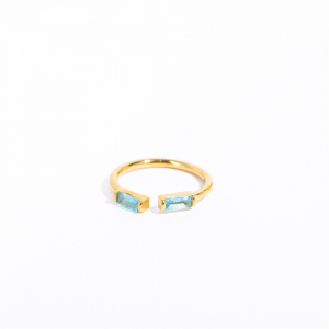 Bague en acier titane avec pierre du mois de naissance