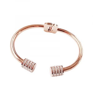 Bracelet en acier titane plusieurs coloris et diamants incrustés