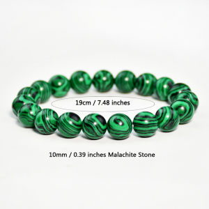 Bracelet en perles de malachite élastique