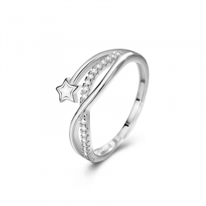 Bague en alliage avec ligne d'étoile
