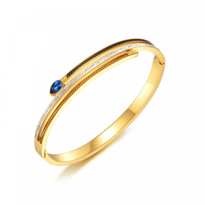 Bracelet en acier inoxydable avec micro-incrustation de zircon