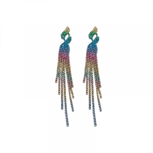 Boucles d'oreilles pendantes ornées de strass