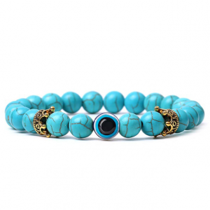 Bracelet couronne en pierre œil de tigre naturelle