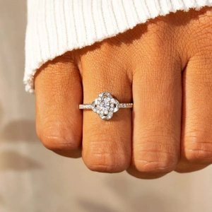 Bague en argent sterling 925 incrustée de zircon