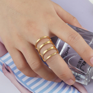 Bague en acier titane plusieurs cercles