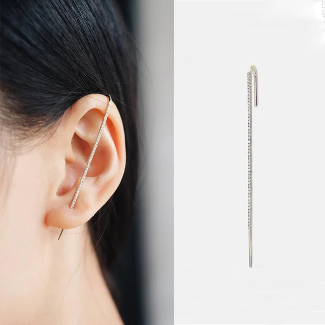 Boucle d'oreille manchette sans piercing, ornée de zirconiums – Bild 4