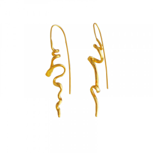 Boucles d'oreilles pendantes au design abstrait tridimensionnel