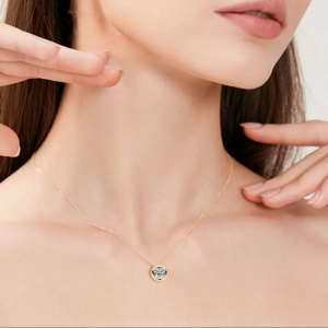 Collier en argent s925 et moissanite 1 carat
